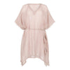 Metallic Gauzy Linen Pink Kaftan - 40% off